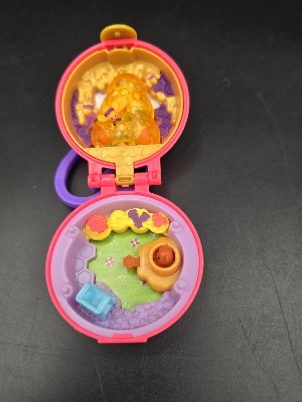 Compact Pink and Purple Mini Playset with Yellow Accents - Kids Action Playset